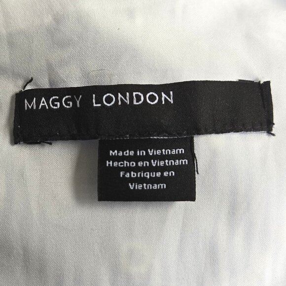 MAGGY LONDON Blue Striped Applique Daisy Sheath Dress 10/12 - Picture 5 of 5